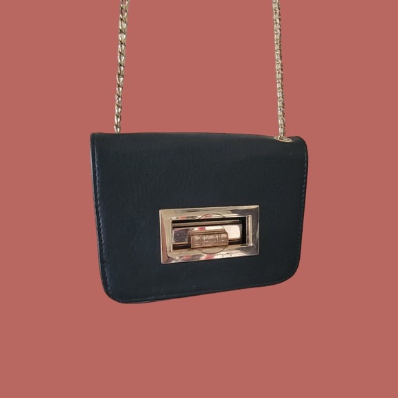 Free People Handbags - Free People‎ Leather Chain Shoulder Bag Black